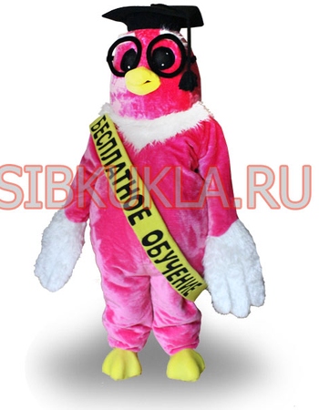Купить Ростовая кукла Сова ученая розовая